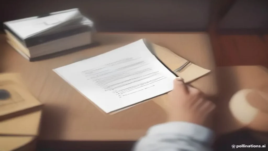 Graduate student reviewing structured thesis feedback notes in a professional academic setting