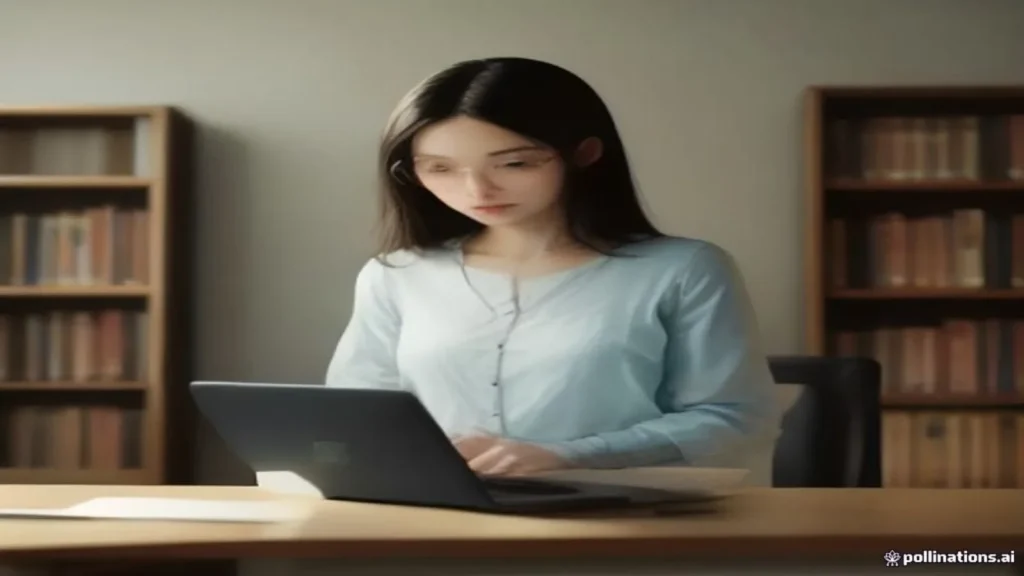 Academic researcher reviewing a research statement of purpose in a professional office setting