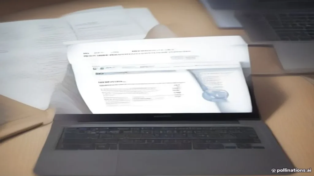 Professional academic workspace with thesis appendices and research materials